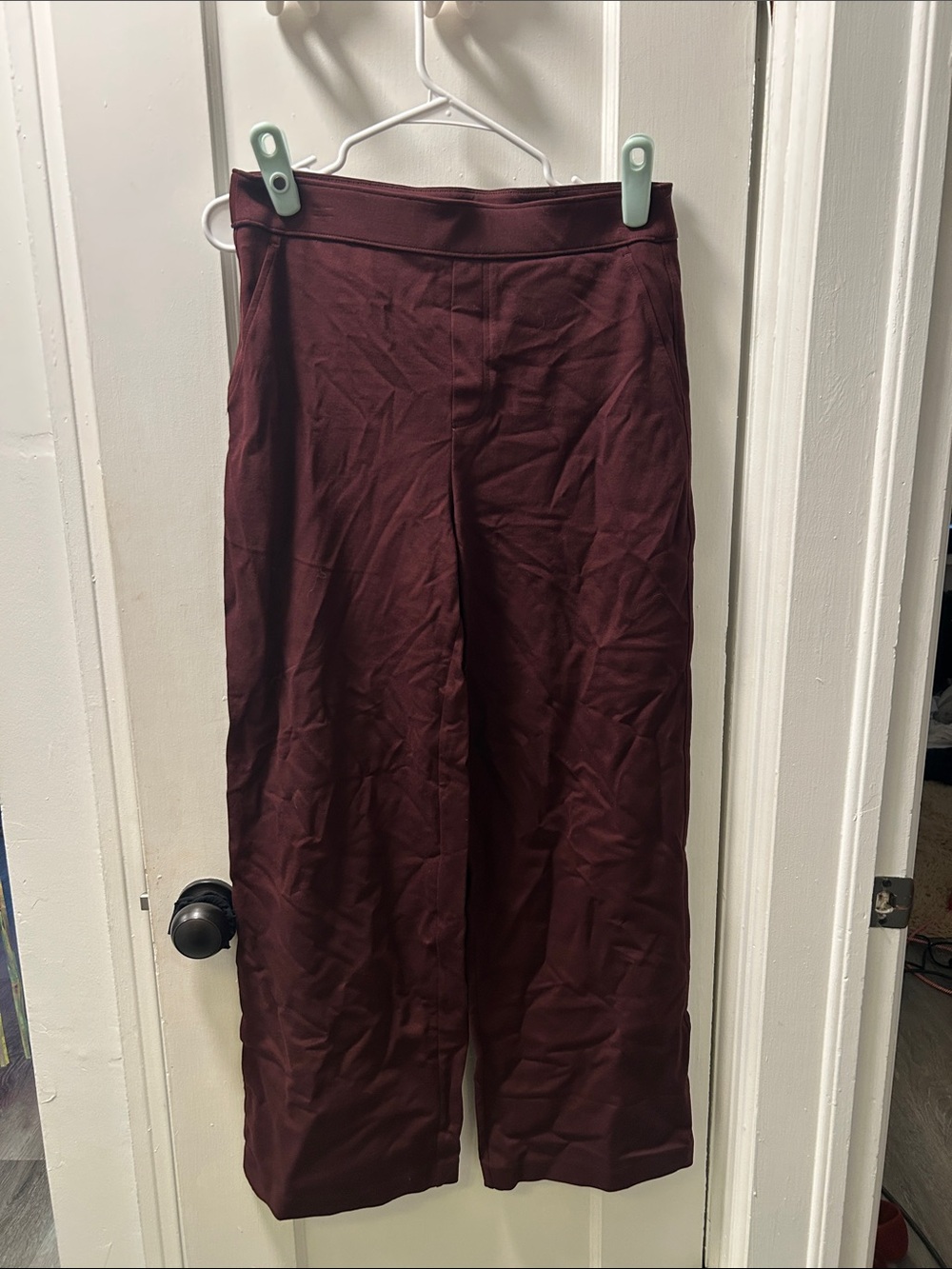 Nine West Wide-Leg Pants in Deep Burgundy